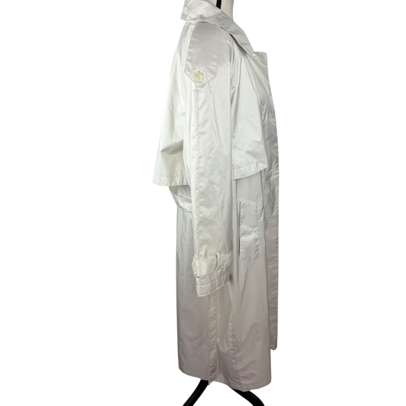 Worthington Essentials Women’s L Off-White Lightweight Trench Coat Quiet Luxury - Picture 4 of 14